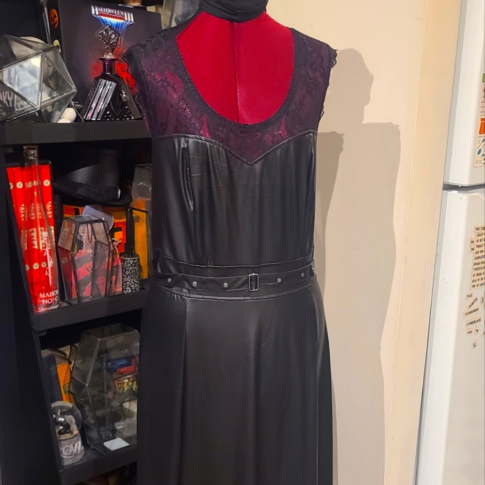 TRIPP NYC Pleather & Lace High-lo Maxi Dress XXL